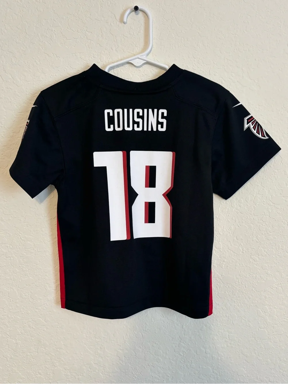 Nike Kids Atlanta Falcons #18 Black Jersey with Red & White